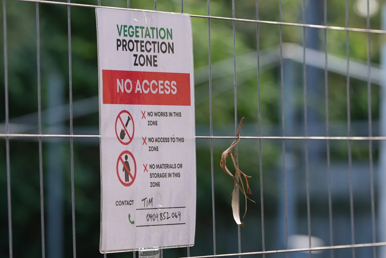 Established trees and plants preserved through demolition and rebuild at the Moorabbin site